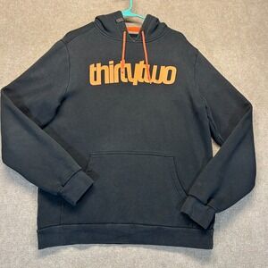 ThirtyTwo Snowboard Hoodie Men's Medium Black Orange Pullover Fleece FAIR